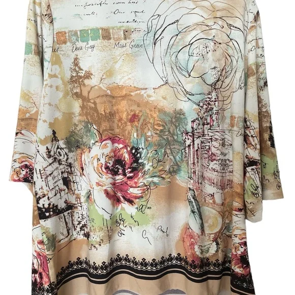 Investments ll Three Quarter Sleeve Blouse Size 1X - Picture 4 of 4